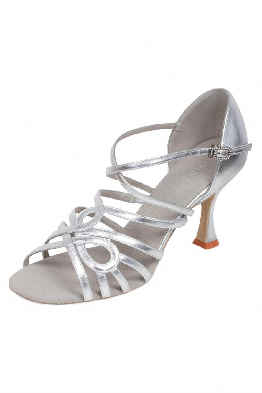 NEW BLOCH women's vida leather looped strap ballroom shoe in silver